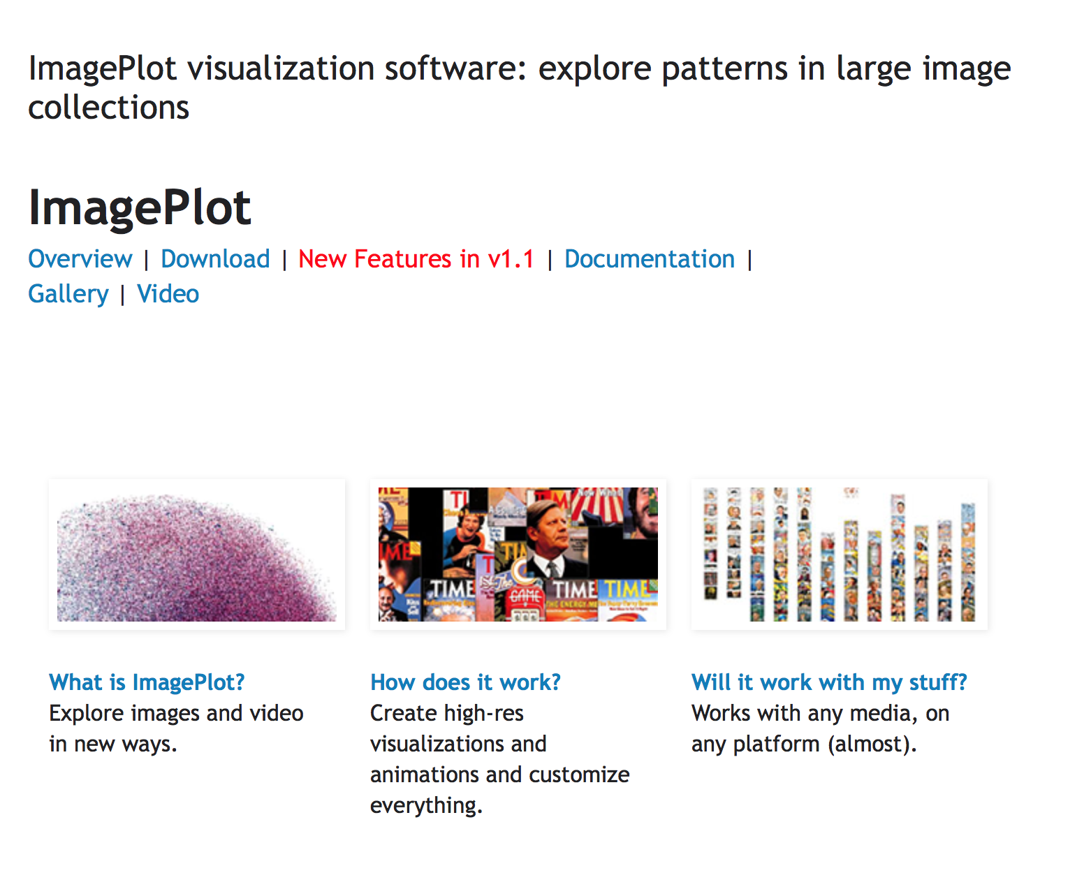 ImagePlot Visualization Software: Exploring Patterns in Image and Video Sets